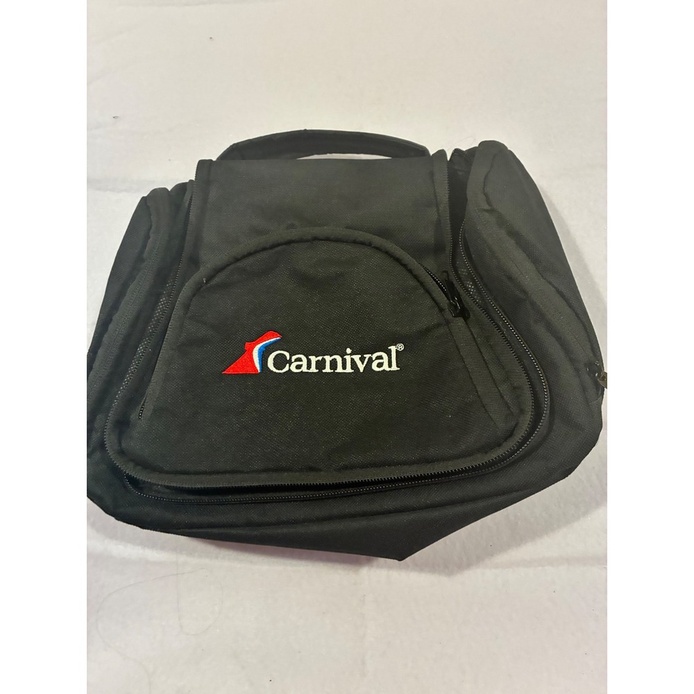 Carnival Cruise Line Hanging Toiletry Bag Black Travel Organizer Makeup Case
